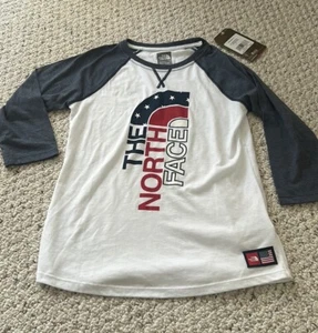 The North Face Girls Shirt Baseball Style Flag Medium 10/12 NWT - Picture 1 of 5