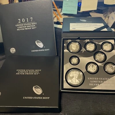 2017 LIMITED EDITION SILVER PROOF SET with 2017S SILVER EAGLE Code 17RC 8 COINS - Image 1 of 4