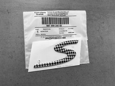 Porsche 987 Cayman "S" Black & White Houndstooth Rear Emblem Letter Genuine OEM - Imagem 1 de 3