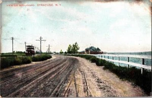Syracuse New York Boulevard 1908 on Lake Erie Vintage Postcard - Picture 1 of 1