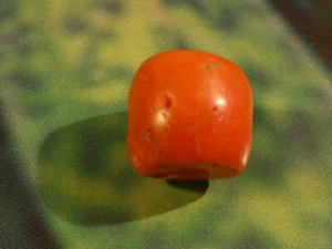 ANTIQUE RED COLOR CORAL INDOTIBETAN NEPALI AUTHEN. NATURAL CORAL BEAD 12.3-10.3 - Picture 1 of 6