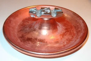 INUSUAL ANTIGUO VINTAGE WATERLOO INDIANA COCINA QUIP CENICERO COLOR COBRE METAL - Imagen 1 de 5