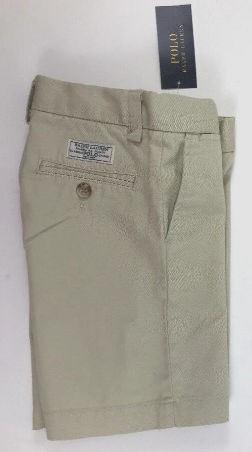 NEW RALPH LAUREN Size 4 Boy's Shorts Chino Khaki Flat Front CLASSIC Fit $45 - Image 1 of 4