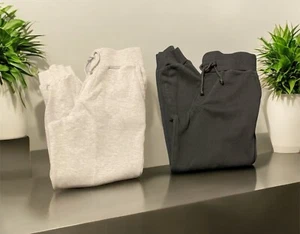 2 Pc Boys Highlands Black/Gray Cotton Blend Casual/Running Pants Sz 14/16 - Picture 1 of 8