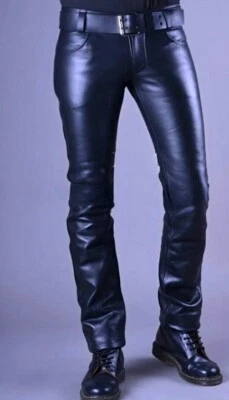 Pantalon homme en cuir véritable punk kink jeans pantalon en cuir BLUF pantalon gay - Photo 1/4