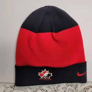 Nike Team Canada Beanie Dri-Fit Swoosh Knit Toque Canada Hockey Maple Leaf - Picture 1 of 12