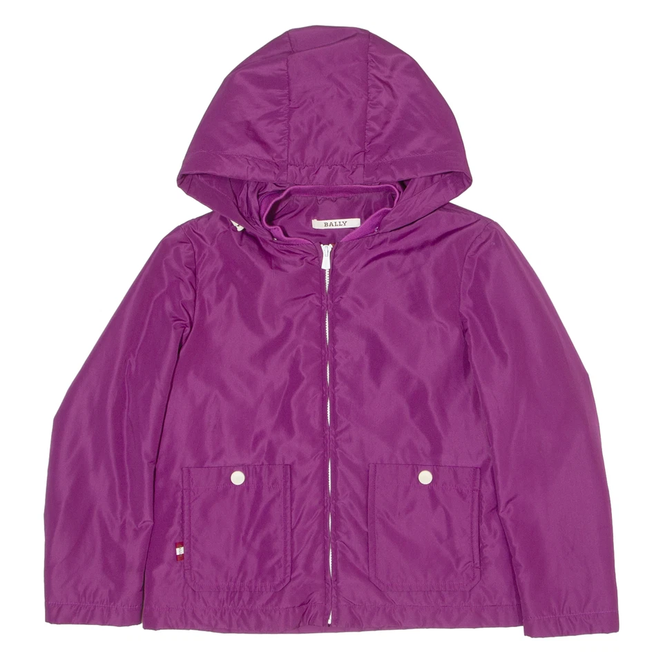 BALLY Womens Jacket Purple Hooded UK 8 - Image 1 of 4