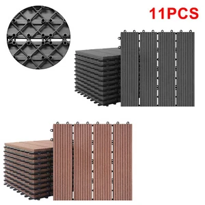 1sqm 11pcs WPC patio tiles tile 30x30cm in wood plastic plug-in tiles - Picture 1 of 16