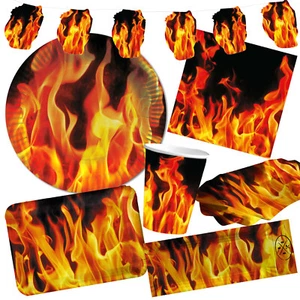 FEUER + FLAMME - Geschirr Deko Barbecue Grillparty Lagerfeuer BBQ Grill Party  - Bild 1 von 17