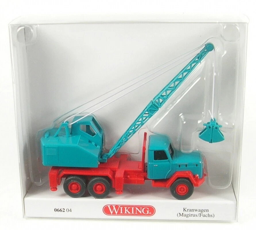 Grúa móvil Magirus con excavadora Fuchs F 301 (azul agua) 1958-1964 1:87 WIKING Foto 1 de 1