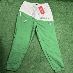 Pantalones cortavientos Philadelphia Eagles vintage Kelly verde NFL para hombre talla M - Imagen 1 de 8