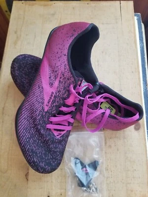 BROOKS MACH 19 FEMININO tamanho 10.5 Rosa Excelente Estado Usado! Tênis de corrida With Spikes - Imagem 1 de 4