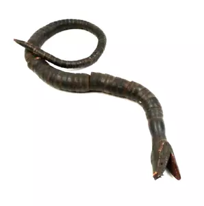 Antigua serpiente de madera victoriana articulada - Imagen 1 de 4