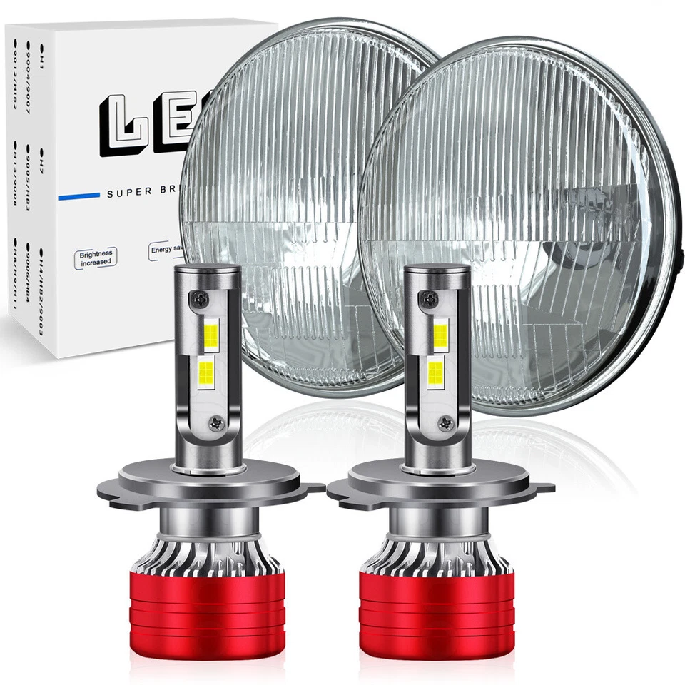 2 x 7'' Round LED Headlights for 1953-1957 Chevrolet Bel Air/150/210 Impala Ford Foto 1 de 4