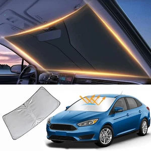 Front Windshield Sun Shade UV Blocker Reflector Foldable Fits 12-24 Focus - Foto 1 di 6