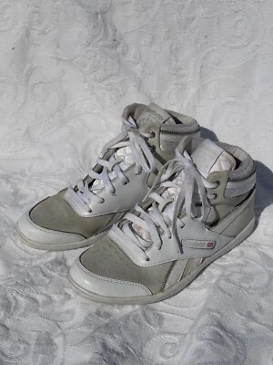 Talla 7 Raro De Colección Reebok Clásico Blanco Zapatillas bajas Borde Cremallera Ribete Zapato Foto 1 de 4