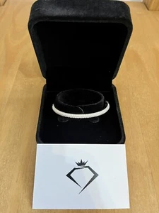 Brazalete de plata con halo de 2,3 quilates pase de prueba de diamantes de 5,6 cm creado en laboratorio VVS1/D/Excelente - Imagen 1 de 6