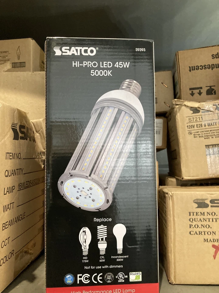 Satco S9393 45W LED 5000K 100-277V S393 HI PRO Replacement LED Light Bulb - Image 1 of 2
