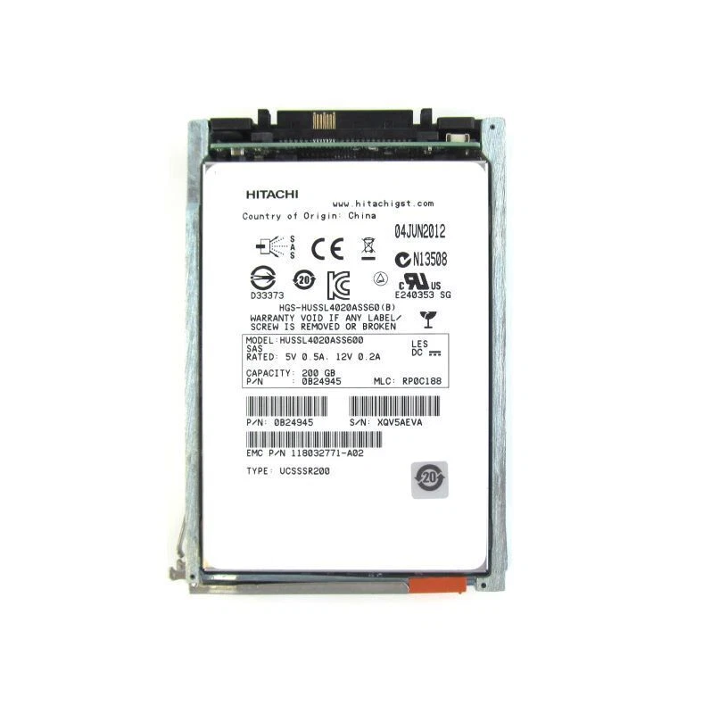 EMC 005050368 200GB 6Gbps 2.5" SAS SSD VX-2S6F-200 V3-2S6F-200 V4-2S6F-200 - Image 1 of 1