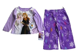 Disney Frozen Holiday Girls 2 Piece Sleepwear Set Pajamas Anna Elsa Olaf 2T NWT - Picture 1 of 8