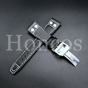 22MM Leather Strap Band Deployment Buckle Clasp Fits for IWC Big Pilot Aviation - Picture 1 of 37