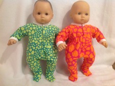 15/" Bitty Baby Blue foxes Boy girl sleeper pajamas pjs twins Doll Clothes outfit
