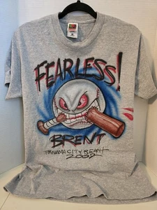 Camicia grigia vintage Fruit of The Loom Fearless Brent 2002 taglia Med USA - Foto 1 di 3