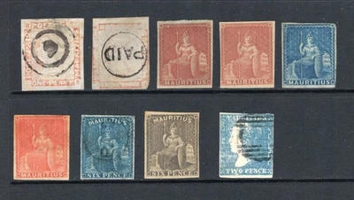 МАВРИКИЙ 1848-1859 Небольшой лот КЛАССИЧЕСКИХ выпусков. Смешанное состояние товара. - Изображение 1 из 2