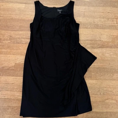 Dress Barn black sleeveless ruched midi sheath cocktail dress size 18 b10 - Image 1 of 4