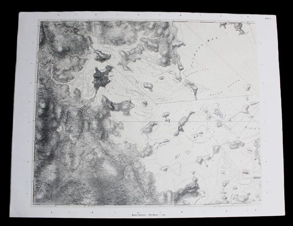 BOSTON HARBOUR MASSACHUSETTS MAP 1775 BY THE U.S. DEPARTMENT OF THE NAVY (1972) - Image 1 of 4