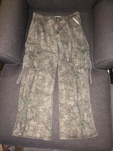 Disclosure Women’s Real Tree Cargo Pants Wide Leg Baggy Skater Grunge Y2K 32x29 - Picture 1 of 5