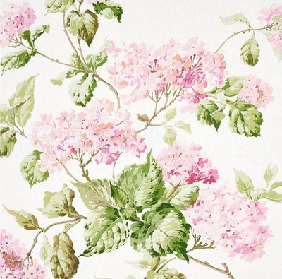 Schumacher Summer Hydrangea Blush Fabric 180821 NEW 5 Yards - Image 1 of 4