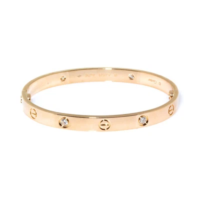 Cartier Rose Gold Love Bracelet with Diamonds in 18k Gold - Image 1 of 2