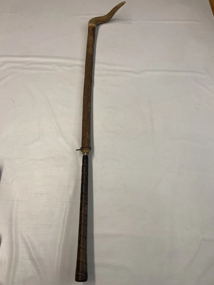 Vintage Wooden Walking Stick With Bone Handle - Image 1 of 4