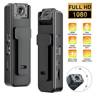 HD Mini Police Body Camera 1080P Video Audio Recorder Pocket Night Vision Cam US - Image 1 of 4
