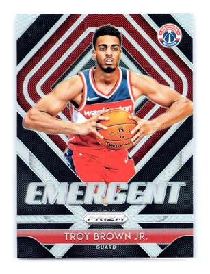 2018-19 Panini Prizm Basketball #15 Troy Brown Jr. Emergent Silver Prizm Wizards - Image 1 of 2