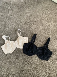 Wacoal Awareness Seamless Underwire Bra Lot 85567 Nude Black Full Coverage 40DD - Picture 1 of 14