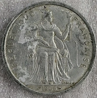 1965 French Polynesia 5 Francs *D168 - Image 1 of 3