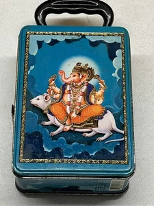 Ganesh Colorful Metal Lunch Box With Handle 2000 by Vintage Accoutrements - Picture 1 of 4