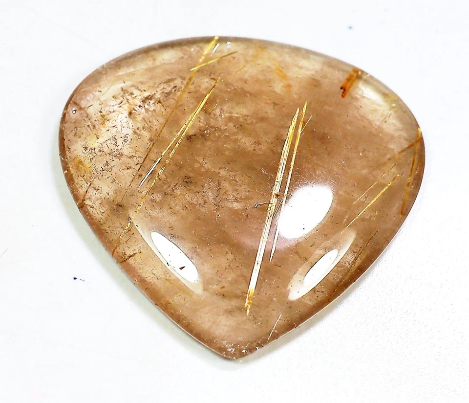 43 Ct 5X33X31 mm Cuarzo Rutilado Natural Dorado Pera Cabujón Piedra Preciosa HQ-76 Foto 1 de 1