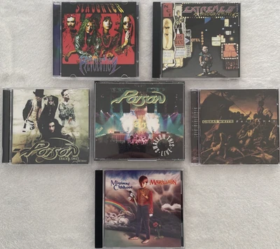 80's Rock CD Lot- Poison, Great White, Slaughter, Extreme, Marillion Free Ship Foto 1 de 4