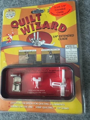 Quilt Wizard Attachments Set Quilting Sewing Scant 1/4" Model W-2 Snap-on Foot - Image 1 of 3