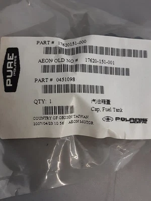 NUEVO GENUINO POLARIS 0451098 TAPA, TANQUE DE COMBUSTIBLE Scrambler Sportsman Predator 2001-06 Foto 1 de 3