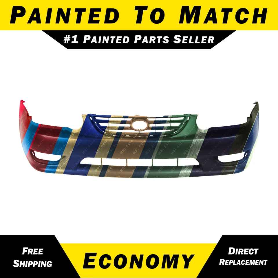 NEW Painted To Match Front Bumper Cover Replacement for 2001 2002 Toyota Corolla Foto 1 de 4