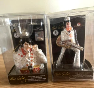 ELVIS PRESLEY - SET OF TWO (2) ELVIS PRESLEY CHRISTMAS ORNAMENTS - RARE! - Picture 1 of 15