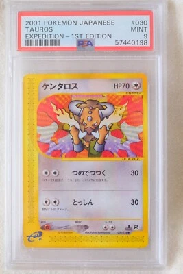 Pokemon 2001 Tauros Japanese Expedition #30/128 PSA MINT 9 - Image 1 of 2
