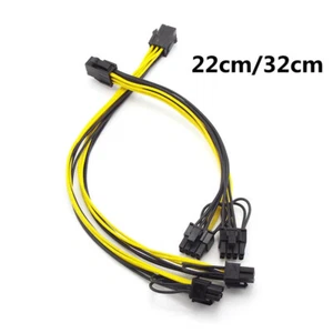 6-pin to Dual 6+2-pin (6-pin/8-pin) PCIE PCI Express Power Splitter Cable 1/2pcs - Picture 1 of 8