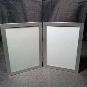 Chrome and Polished Metal Picture Frame 5x7 Bi-Fold Free Standing - Picture 1 of 6