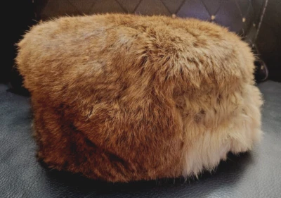 UNITED HATTERS CAP & MILLINERY Pill Box Hat Brown Rabbit Fur Hat Vintage - Image 1 of 4