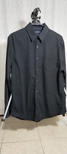Mens long sleeve Black Croft & Barrow Cotton button up shirt - Picture 1 of 4